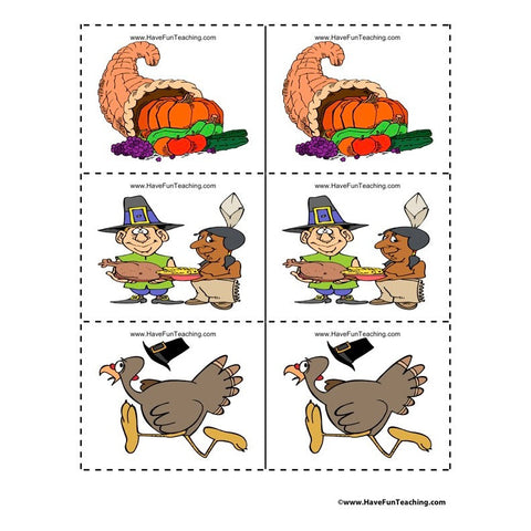 Thanksgiving Matching Worksheet