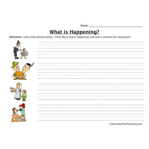 Thanksgiving Sentence Worksheet