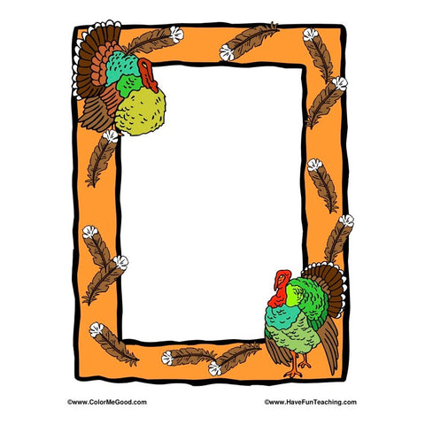 Thanksgiving Theme Border Paper 03 Worksheet