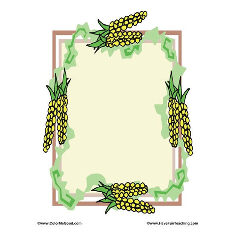Thanksgiving Theme Border Paper 05 Worksheet