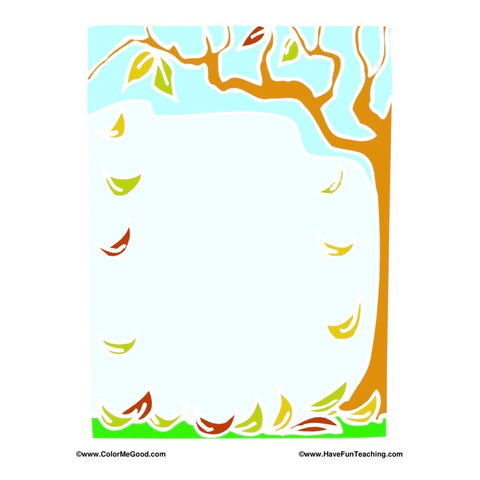Thanksgiving Theme Border Paper 10 Worksheet