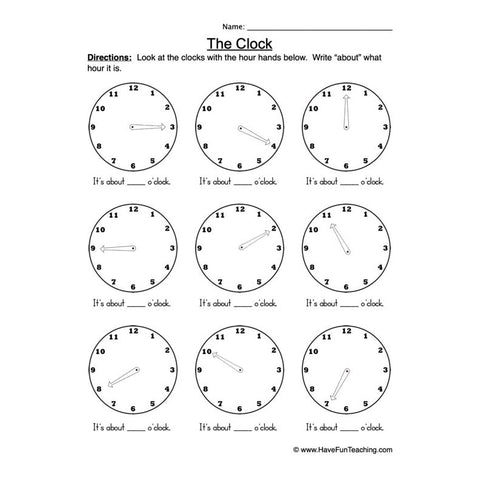 The Clock Worksheet 2
