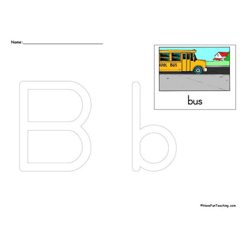 The Letter B Worksheet
