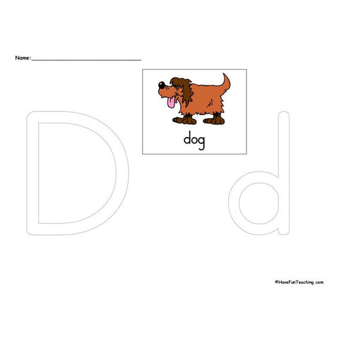 The Letter D Worksheet