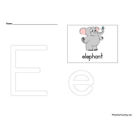 The Letter E Worksheet