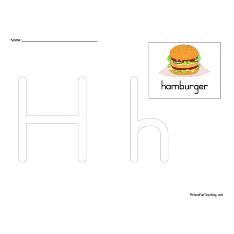 The Letter H Worksheet