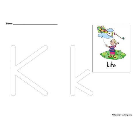 The Letter K Worksheet