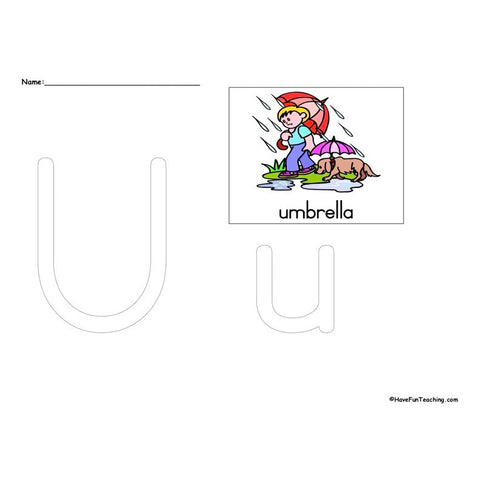 The Letter U Worksheet