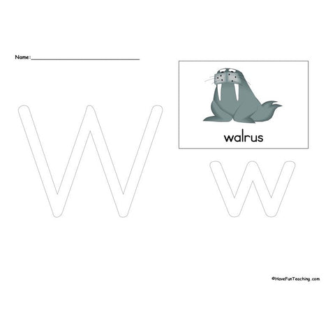 The Letter W Worksheet