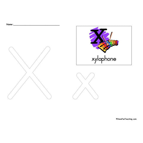 The Letter X Worksheet