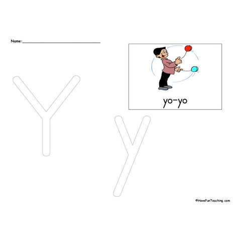 The Letter Y Worksheet