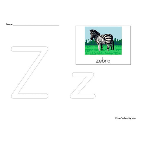 The Letter Z Worksheet