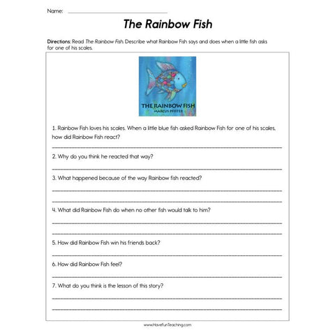 The Rainbow Fish Worksheet