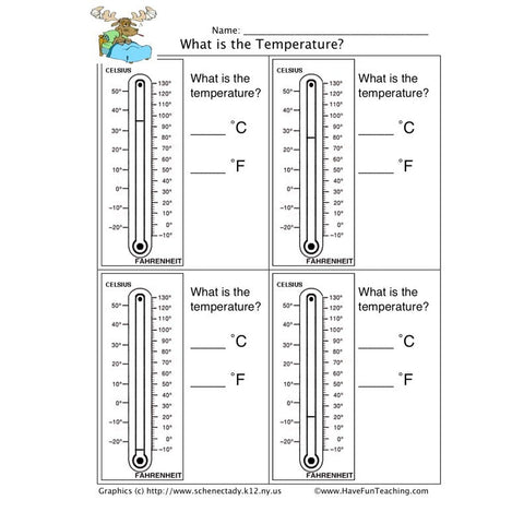 Thermometer Worksheet 3