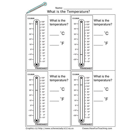 Thermometer Worksheet 5
