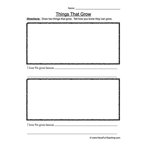 Things That Grow Worksheet 2