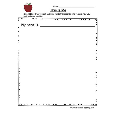 This Is Me Worksheet