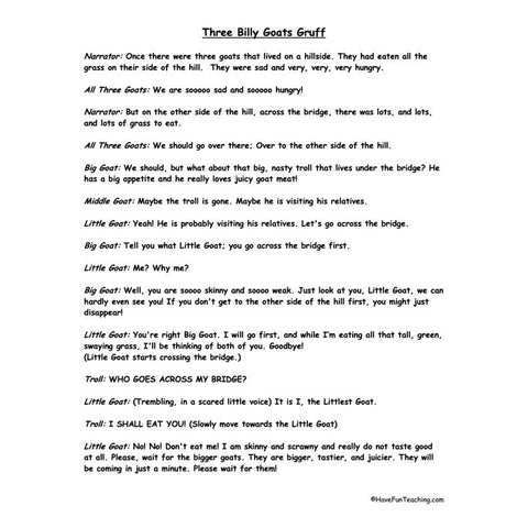 Three Billy Goats Gruff Worksheet 2