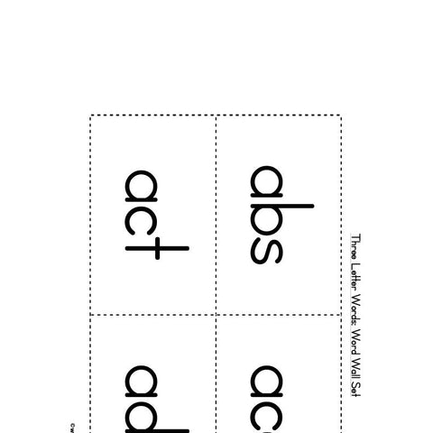 Three Letter Word Wall Worksheet