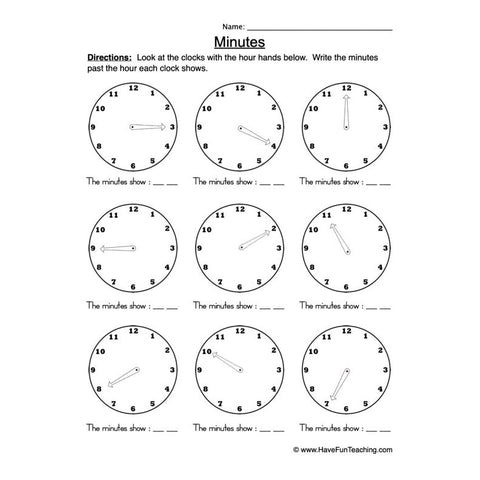 Time Five Worksheet
