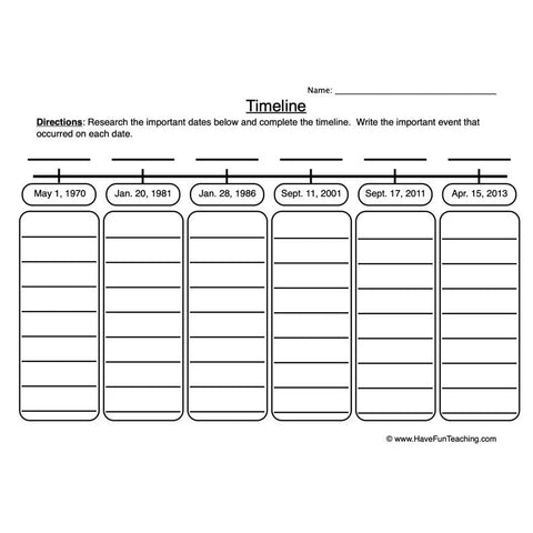 Timeline Worksheet 2