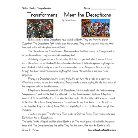 Transformers Worksheet