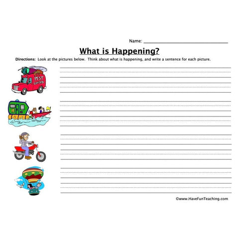 Transportation Sentence Worksheet