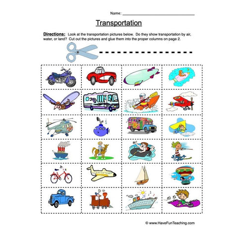 Transportation Worksheet 2