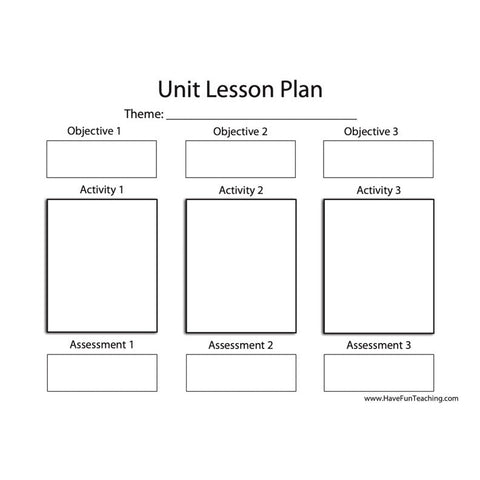 Unit Lesson Plan Template Worksheet