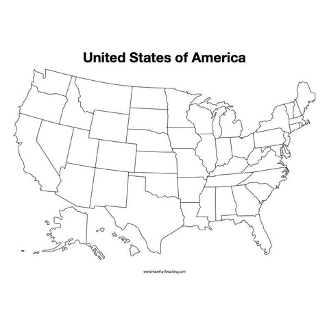 United States Blank Map Worksheet