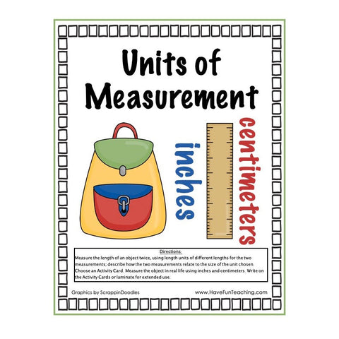 Units of Measurement Inches Centimeters Game