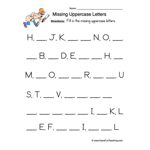 Uppercase Letter Order Worksheet