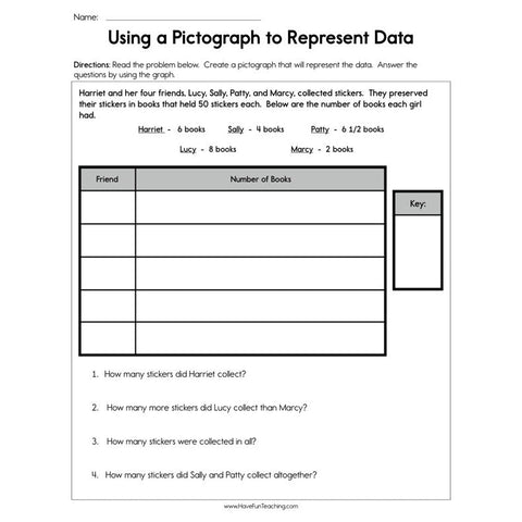 Using a Pictograph to Represent Data Worksheet