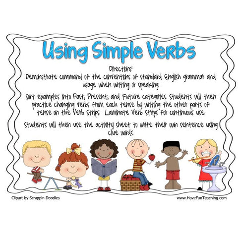 Using Simple Verbs Past Present Future Game