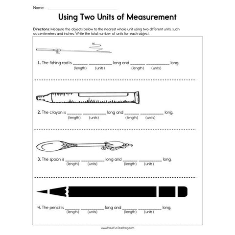 Using Two Units of Measurement Worksheet