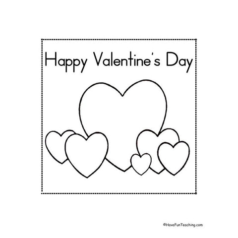 Valentines Day Card Template Worksheet