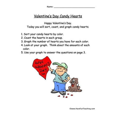 Valentines Day Heart Graph Worksheet 2