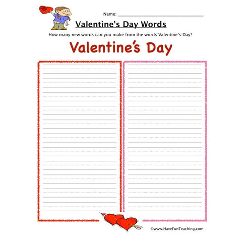 Valentines Day Worksheet