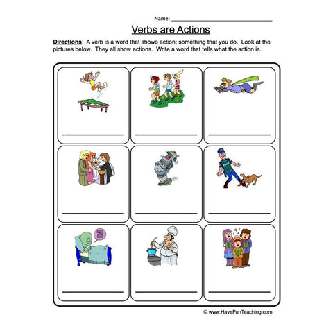 Verb Worksheet