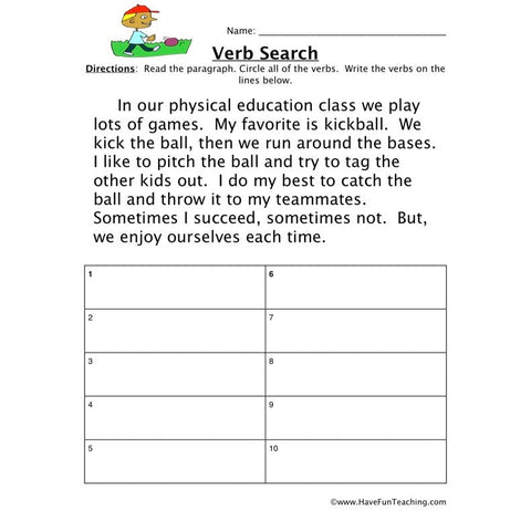 Verb 1 Worksheet 2