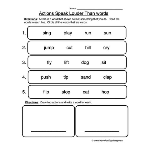 Verb Worksheet 3