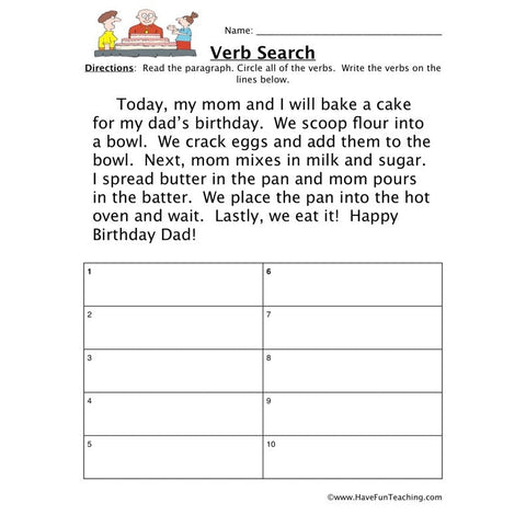 Verb 2 Worksheet 2