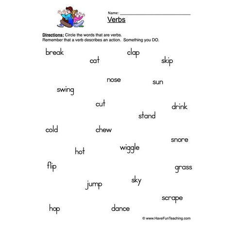 Verbs Worksheet 3