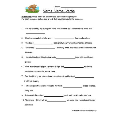 Verbs Worksheet 7