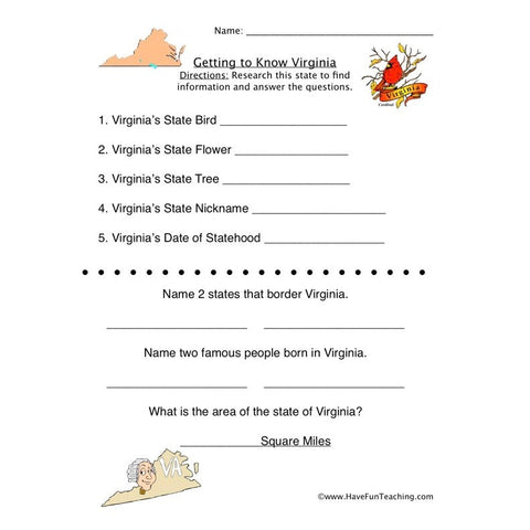 Virginia Worksheet
