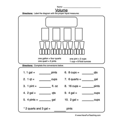 Volume Worksheet 6