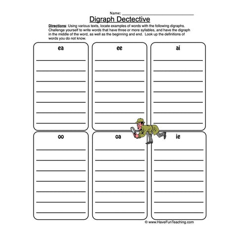 Vowel Digraphs Worksheet 2