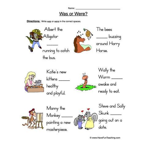 Was Were Worksheet 2