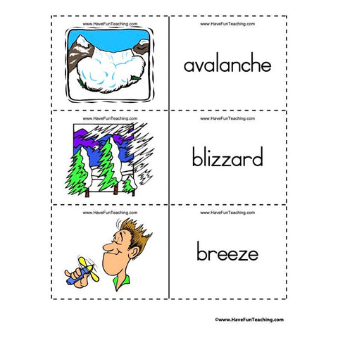Weather Flashcards Worksheet