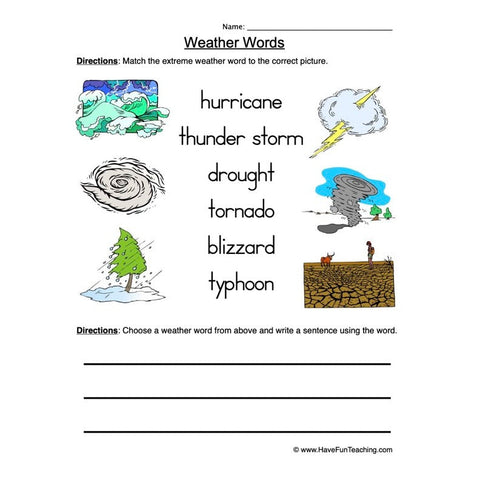 Weather Words Worksheet 2